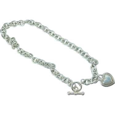 Judith Ripka Sterling 925 Silver Heart Toggle Hea… - image 1