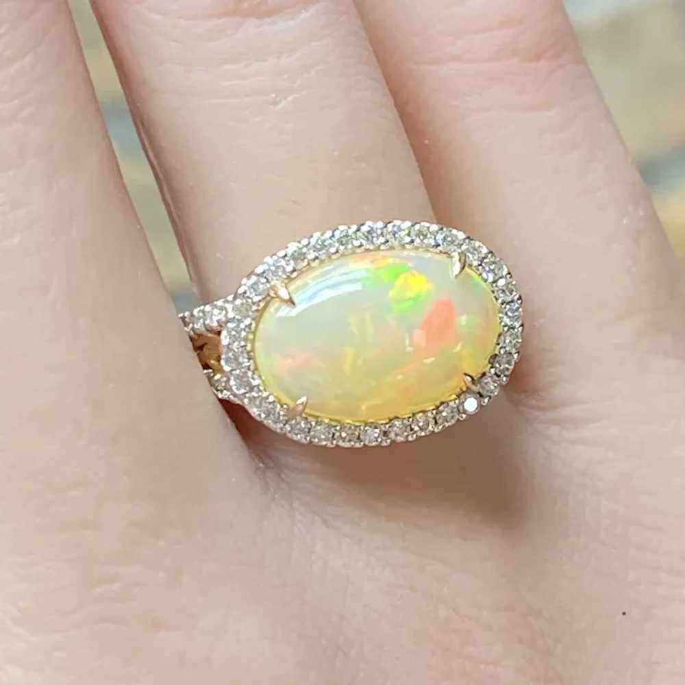 Mesmerizing Opal and Diamond Halo Ring 4.10 Carat… - image 12