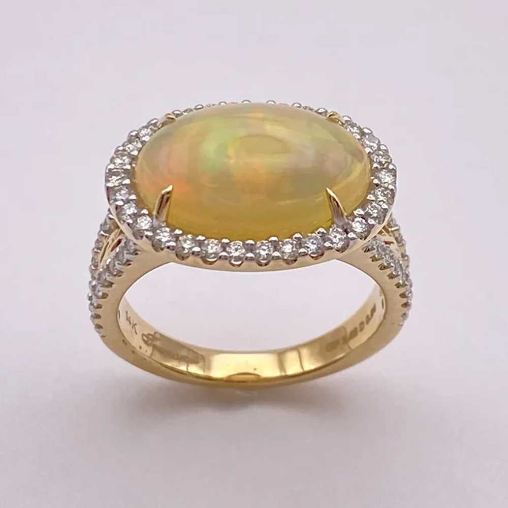 Mesmerizing Opal and Diamond Halo Ring 4.10 Carat… - image 7