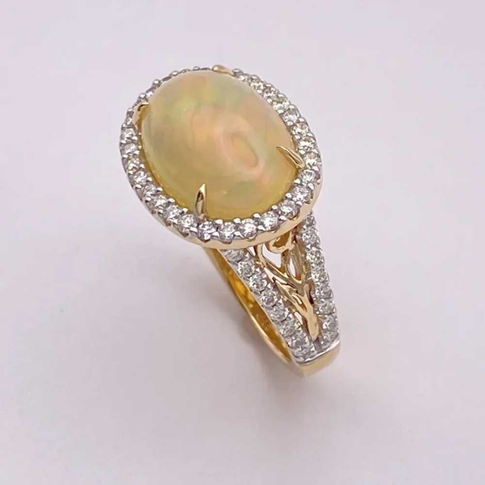 Mesmerizing Opal and Diamond Halo Ring 4.10 Carat… - image 9