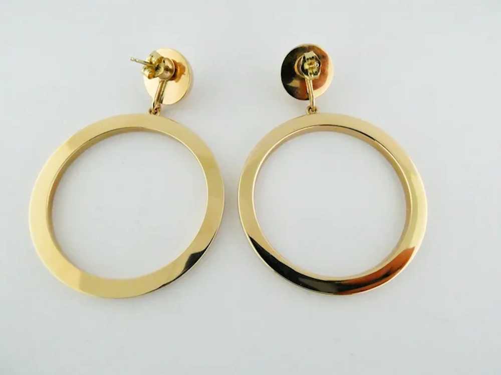 Vintage 14K Yellow Gold Large Dangling Circles Ho… - image 6