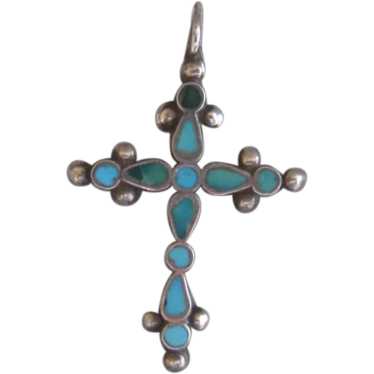 Zuni Turquoise Cross - image 1