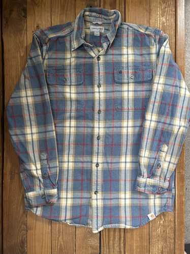 Carhartt × Vintage Carhartt Blue Tan Plaid Flannel