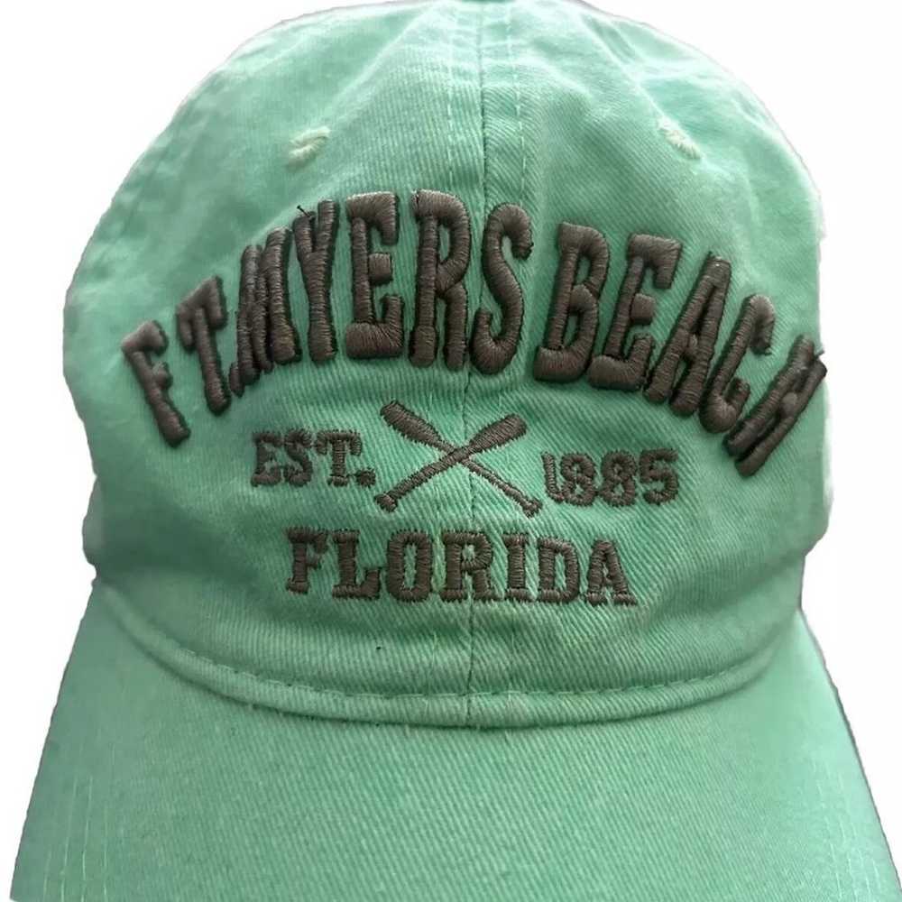 Ft. Myers Beach Florida Hat Mint Green Embossed 3… - image 5