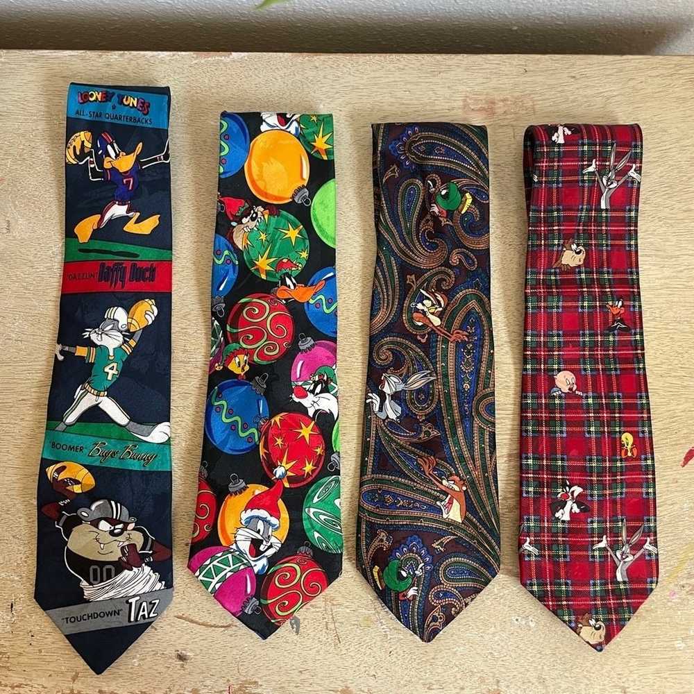 4 Vintage Looney Tunes Mania 1993 Ties - image 1