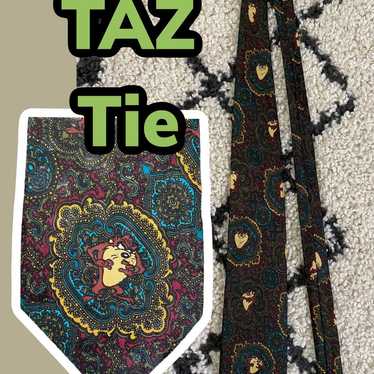 Vintage 1995 Looney Tunes Mania Tie Taz - image 1