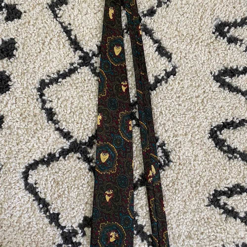 Vintage 1995 Looney Tunes Mania Tie Taz - image 2