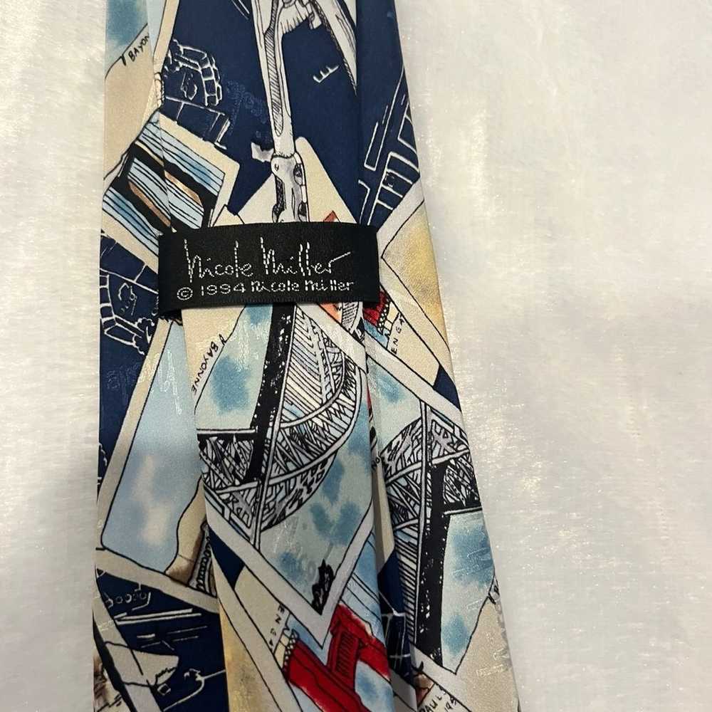 Vintage 1994 Nicole Miller Silk Architect Necktie… - image 3