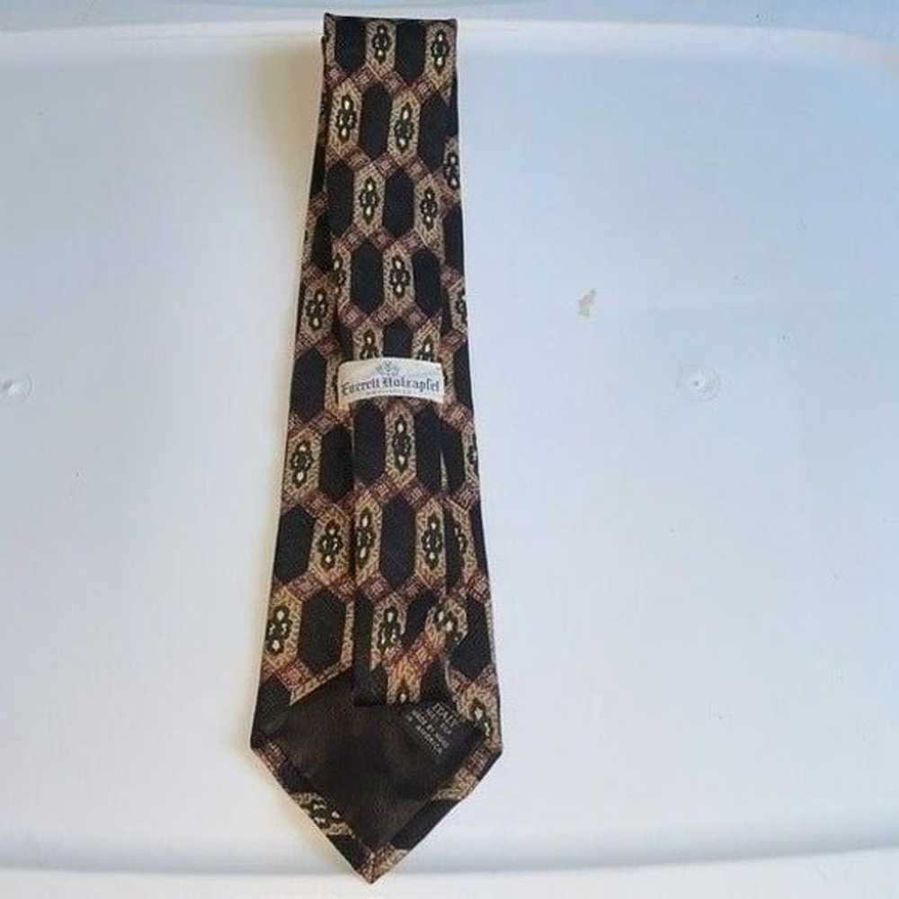 Vtg 70s black, tan, dark green, cream & maroon si… - image 3