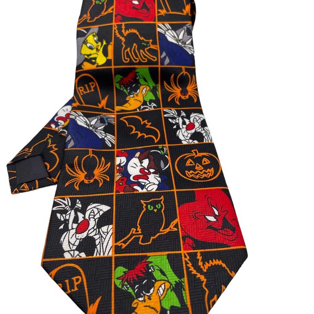 Halloween mens vintage necktie looney tunes - image 1