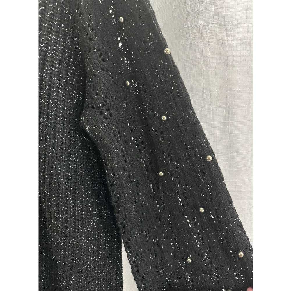 Unbrnd Lane Bryant Black Silver Sparkle Beaded Ac… - image 3