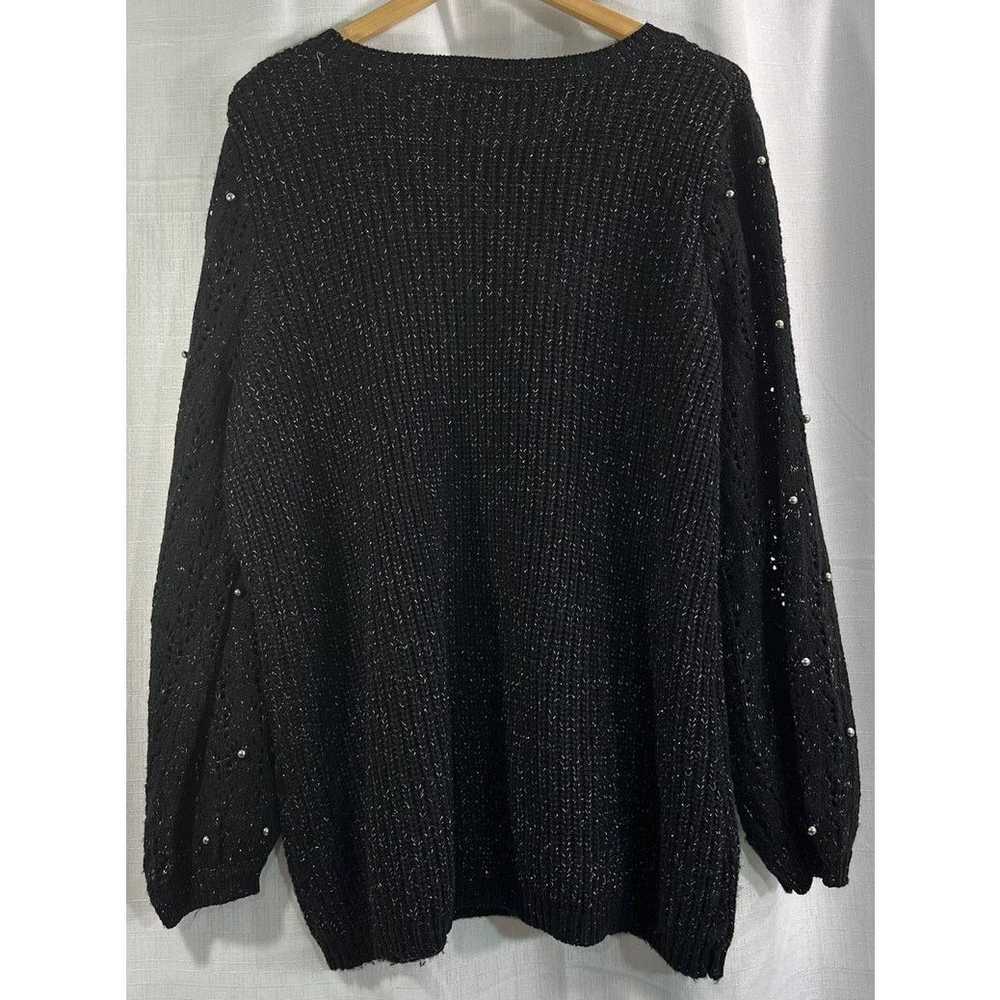 Unbrnd Lane Bryant Black Silver Sparkle Beaded Ac… - image 4