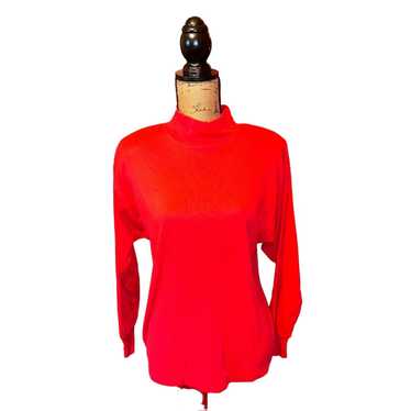 Other Vintage Karen Scott Top Mock Neck L Red