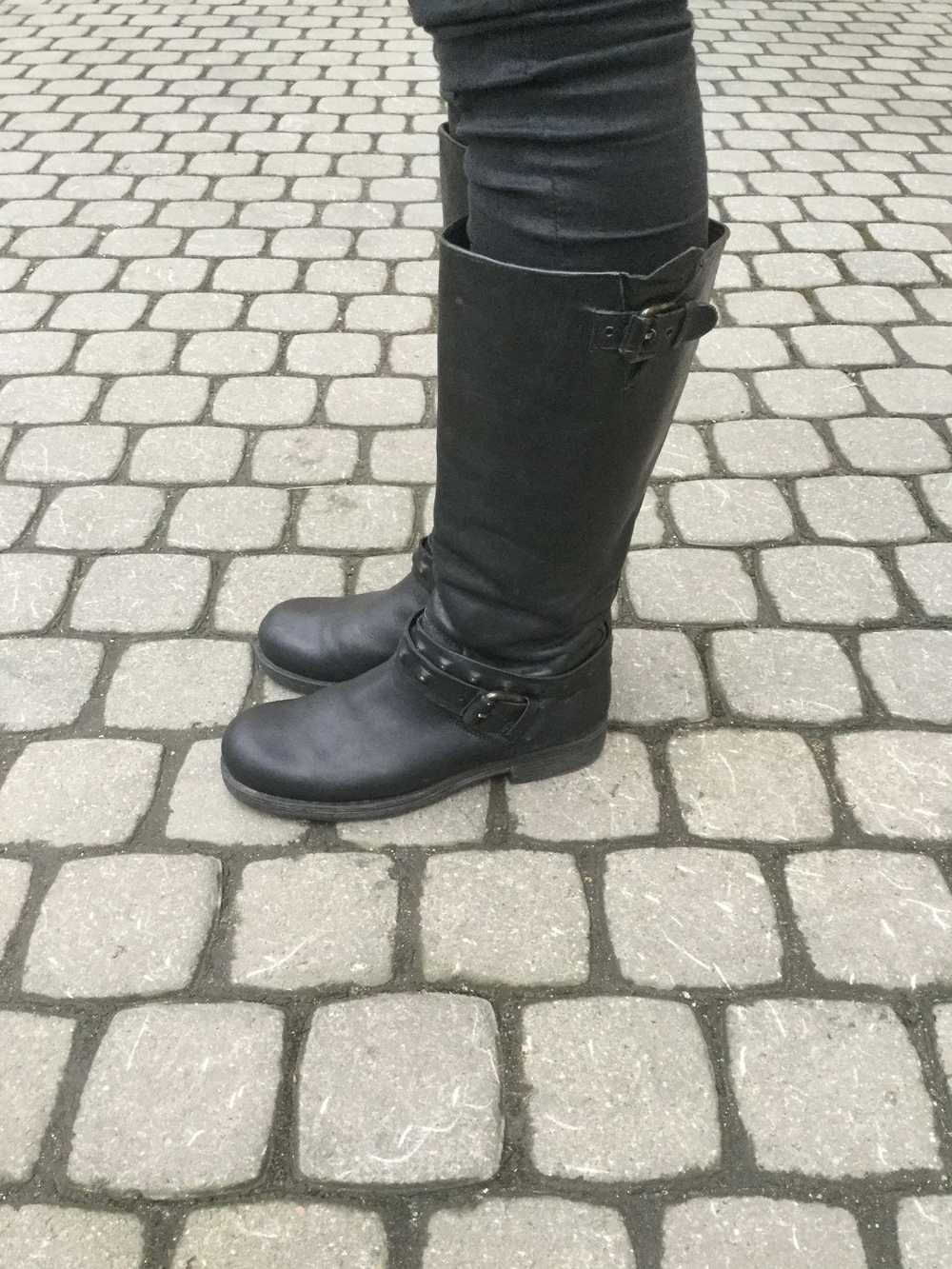 Oxs Rubber Soul Tall black biker boots. - image 1