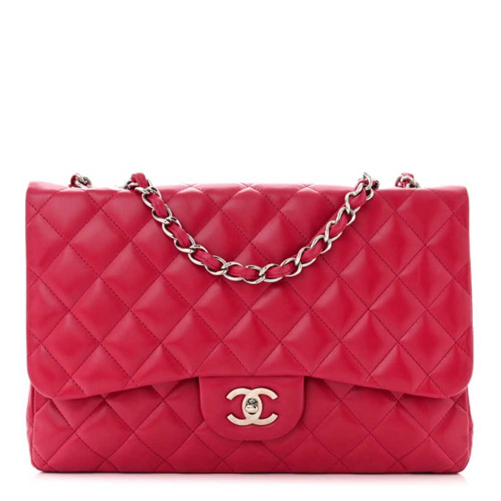 CHANEL Lambskin Quilted Jumbo Single Flap Red - image 1