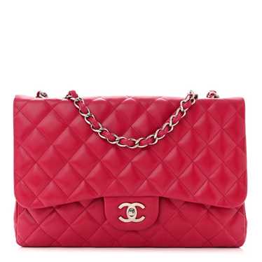 CHANEL Lambskin Quilted Jumbo Single Flap Red - image 1