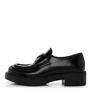 PRADA Spazzolato Metal Triangle Logo 50mm Loafers 