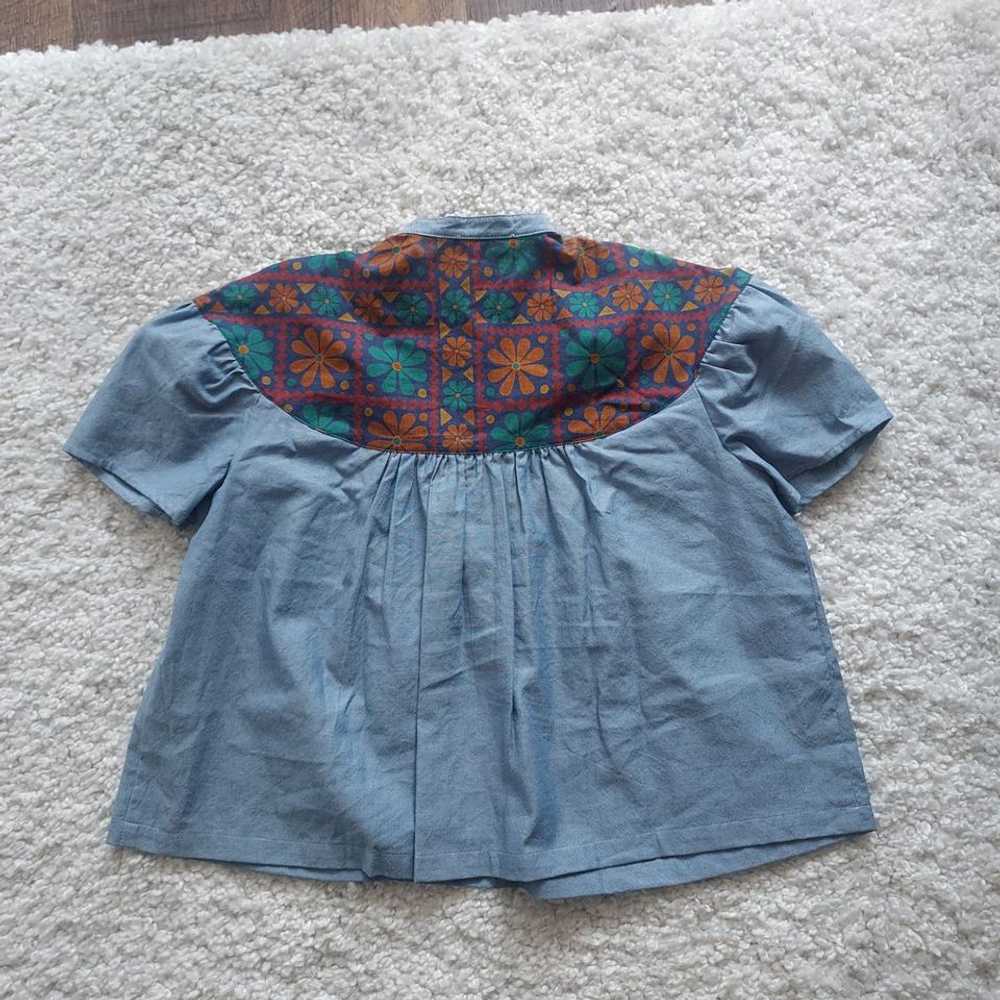 Myrtle Addie blouse -daisy/chambray (One Size) |… - image 3