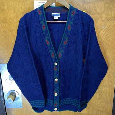 Coloured Cable Knit Sweater × Vintage Vintage Cap… - image 1