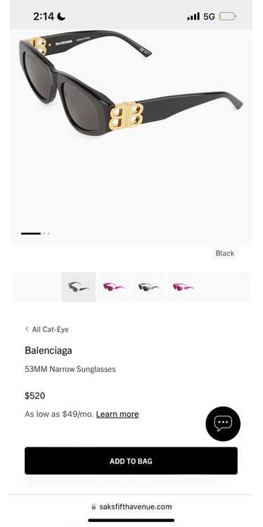 Balenciaga Cat Eye 53MM Narrow Sunglasses