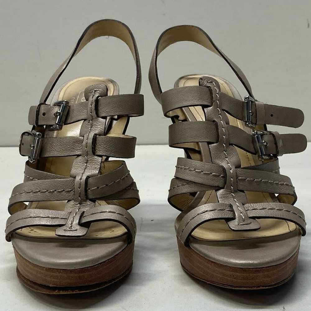 COACH Tan Leather Buckle Strap Cage Sandal Heels … - image 3