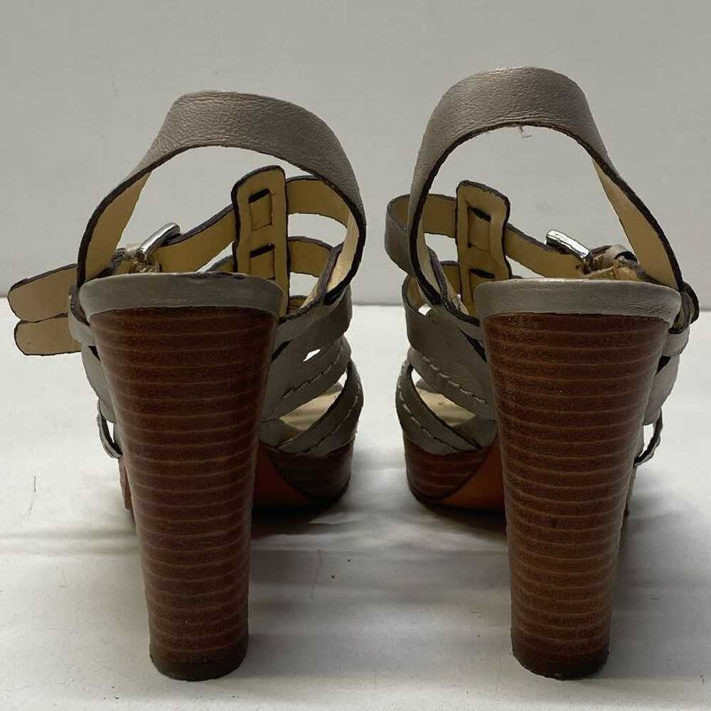 COACH Tan Leather Buckle Strap Cage Sandal Heels … - image 4