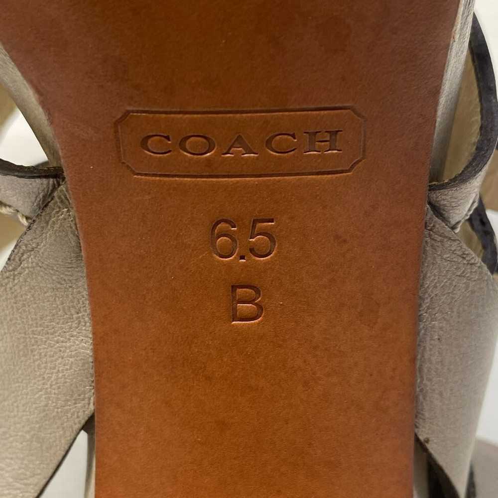 COACH Tan Leather Buckle Strap Cage Sandal Heels … - image 7