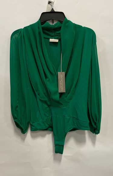 NWT NY&CO X Eva Mendes Womens Green Pleated Draped