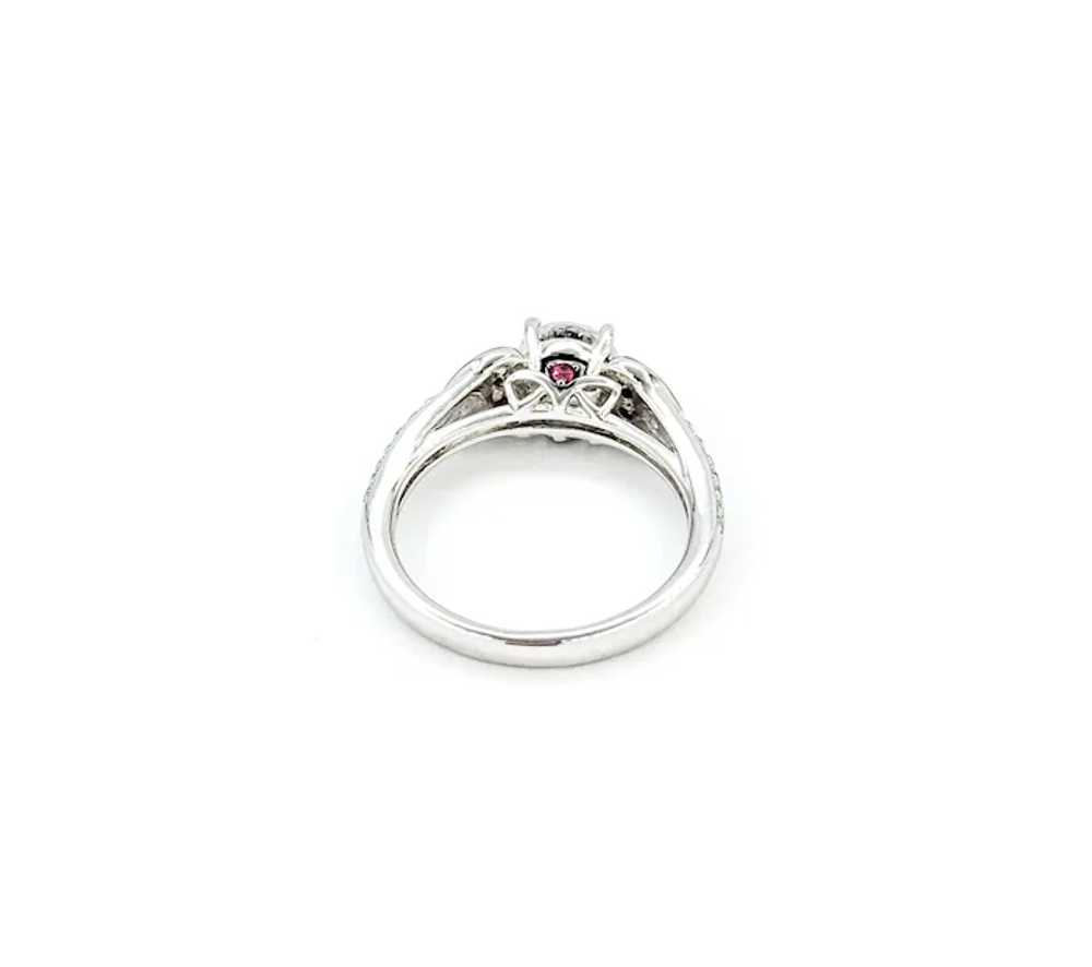 Striking Ruby and Diamond Accent Ring with Cubic … - image 5