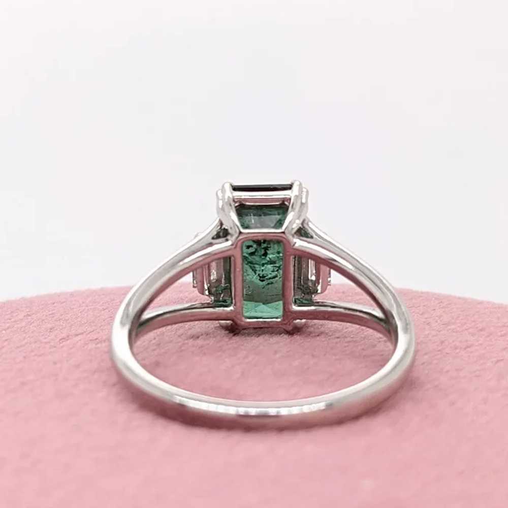 Green Tourmaline Ring w Natural Diamond Accents i… - image 4