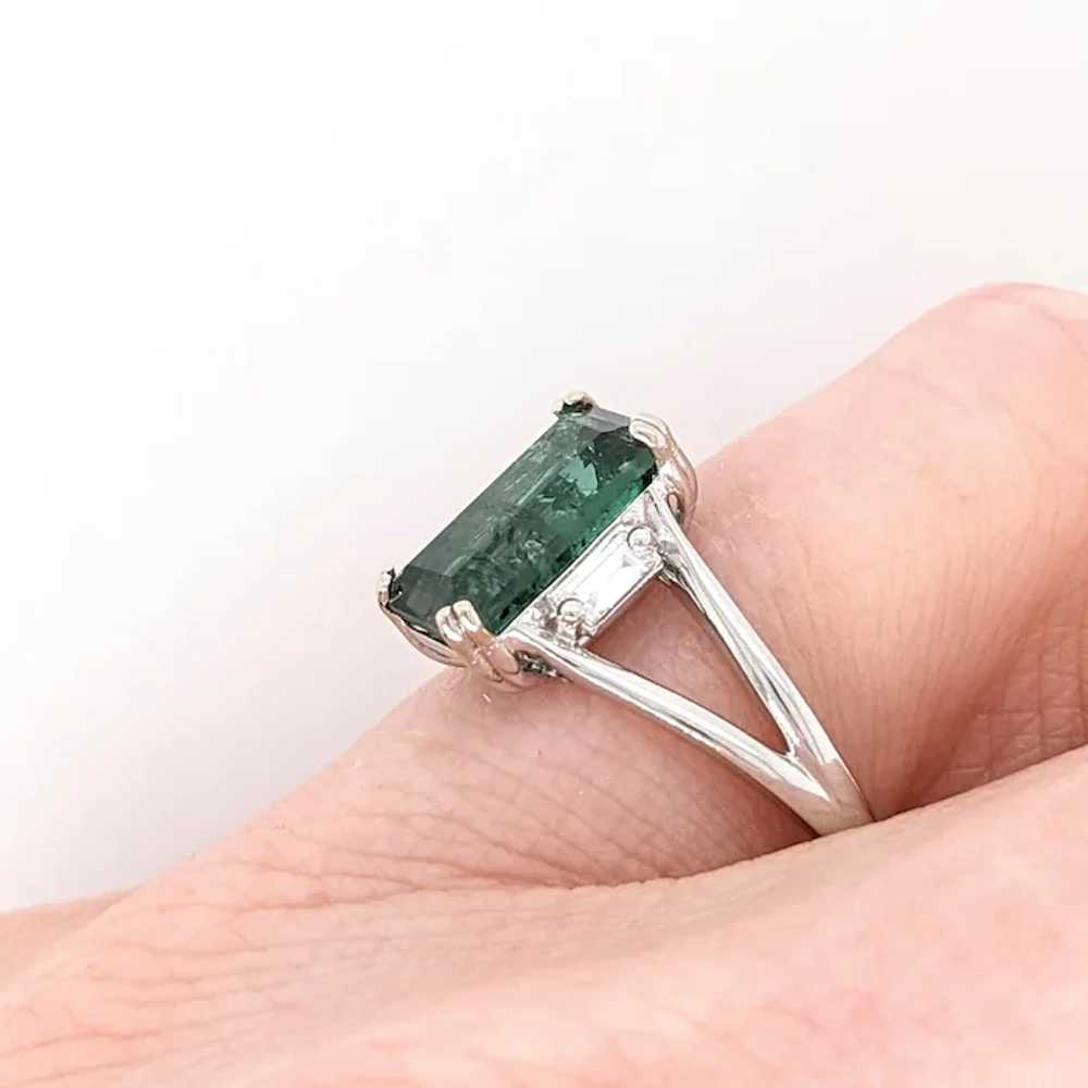 Green Tourmaline Ring w Natural Diamond Accents i… - image 7