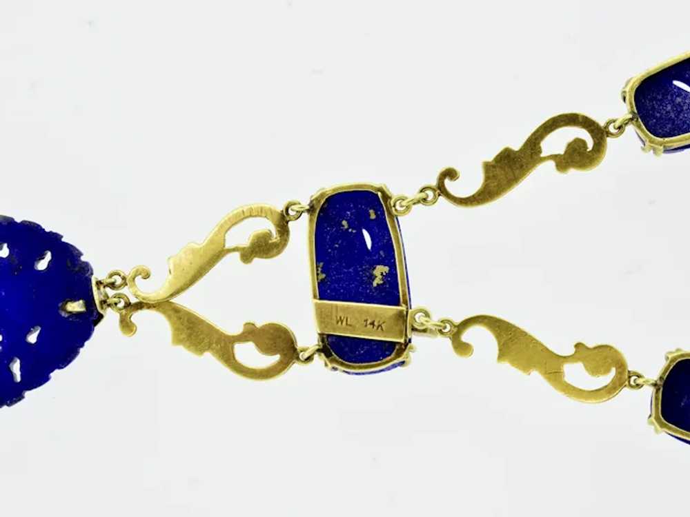 Antique Lapis and Gold Necklace, American by Walt… - image 10