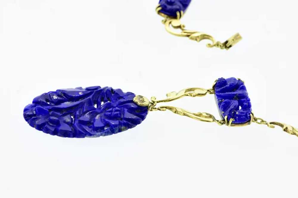 Antique Lapis and Gold Necklace, American by Walt… - image 8