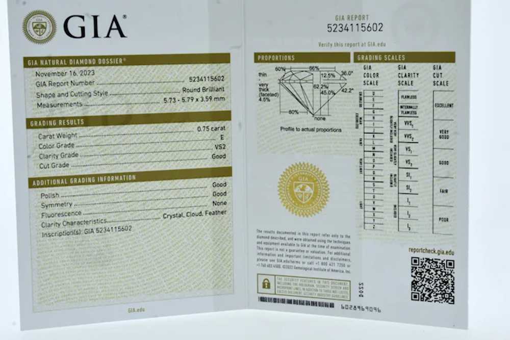 GIA Certified, E, Colorless Brilliant Cut Diamond… - image 6