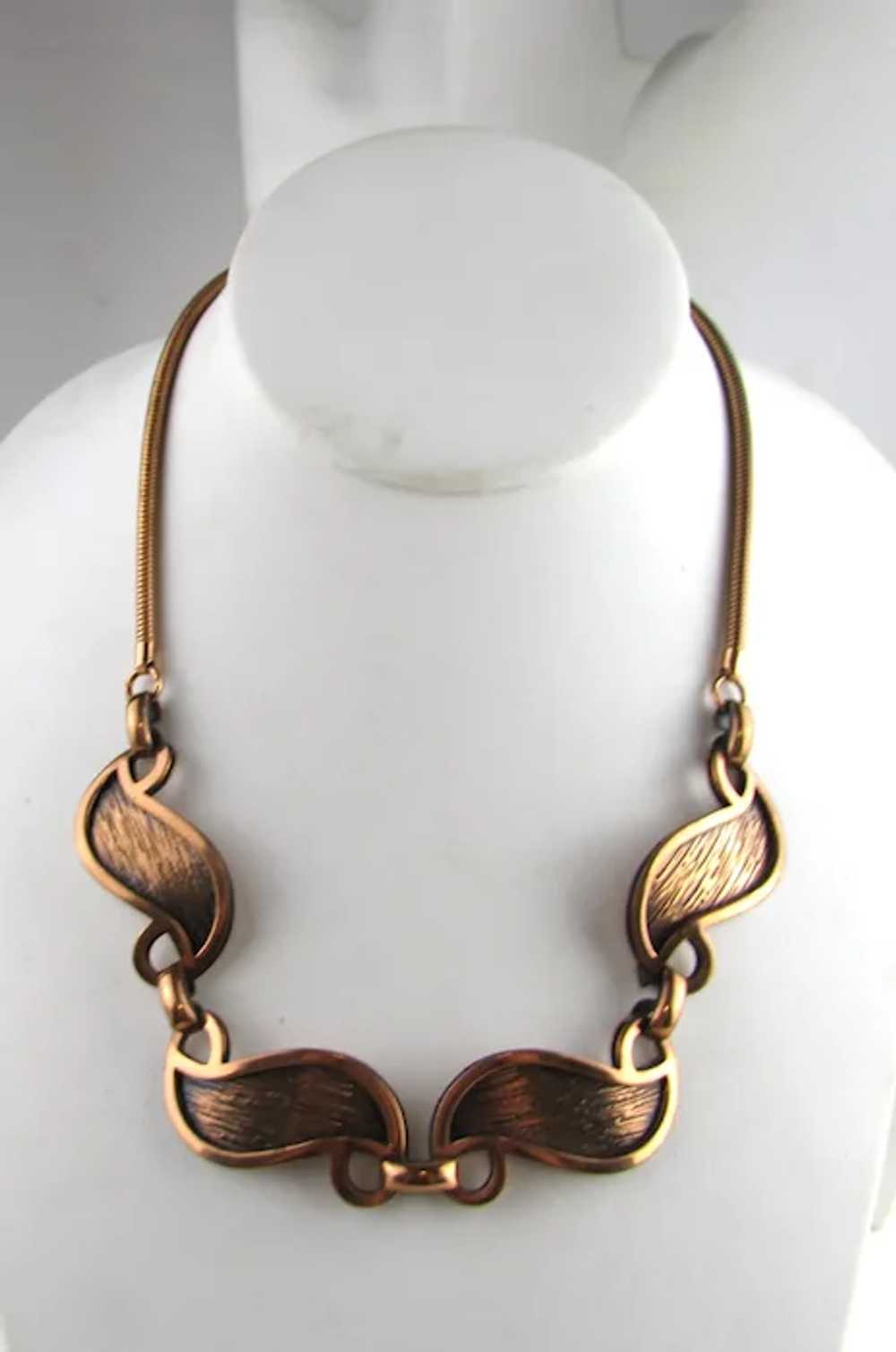 Vintage Rebajes Copper Tone Necklace - image 4