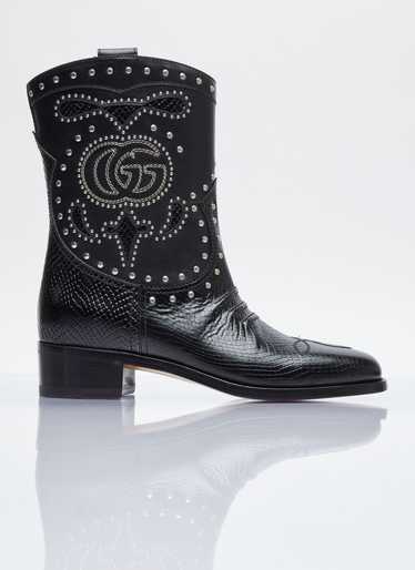 Gucci Double G Studded Leather Boots