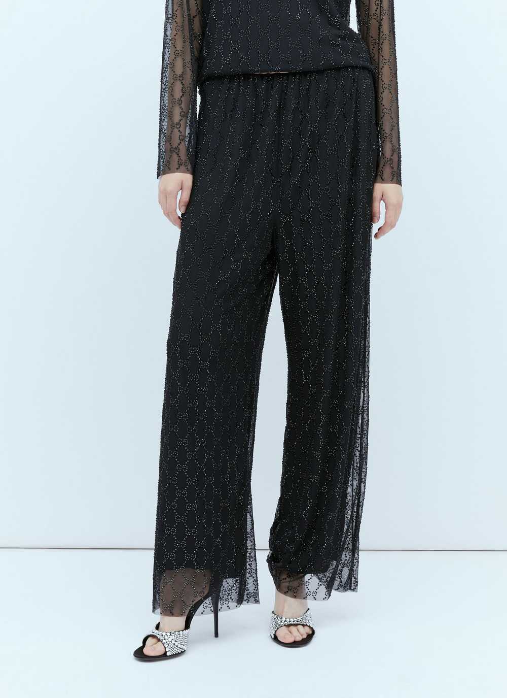 Gucci Tulle Interlocking GG Crystal Pants - image 1