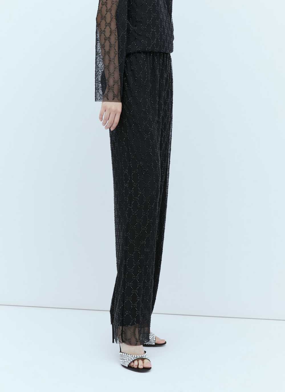 Gucci Tulle Interlocking GG Crystal Pants - image 3