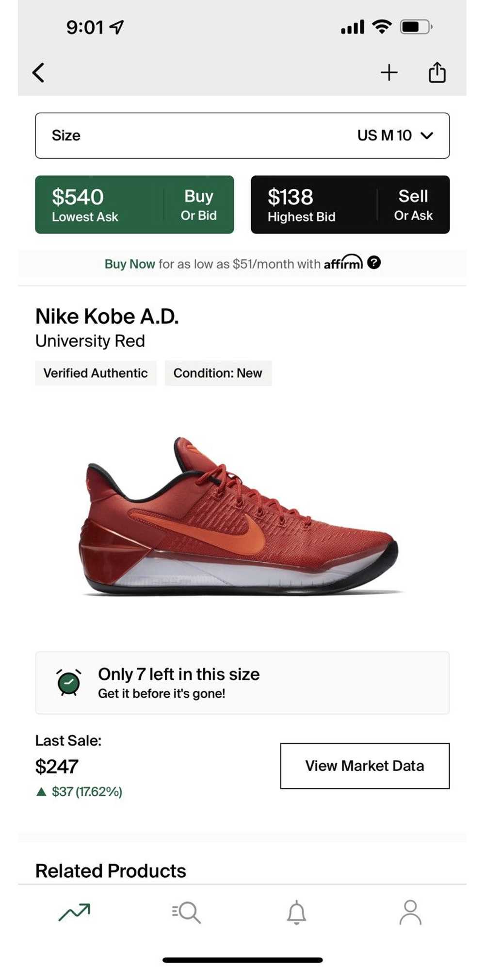 Kobe Mentality × Nike University Red Nike Kobe A.… - image 10