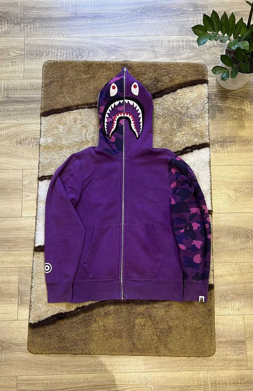 Bape Bape Shark full zip hoodie purple - image 2