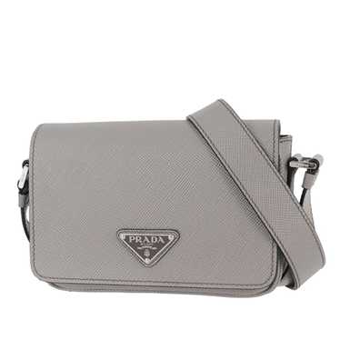 Gray Prada Saffiano Leather Crossbody Bag - image 1