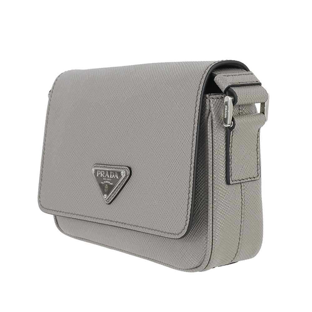 Gray Prada Saffiano Leather Crossbody Bag - image 2