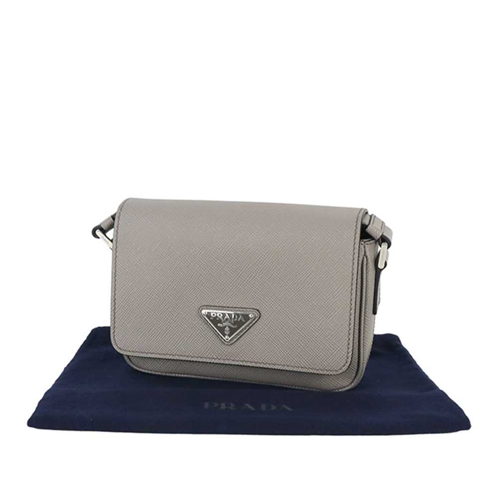 Gray Prada Saffiano Leather Crossbody Bag - image 9