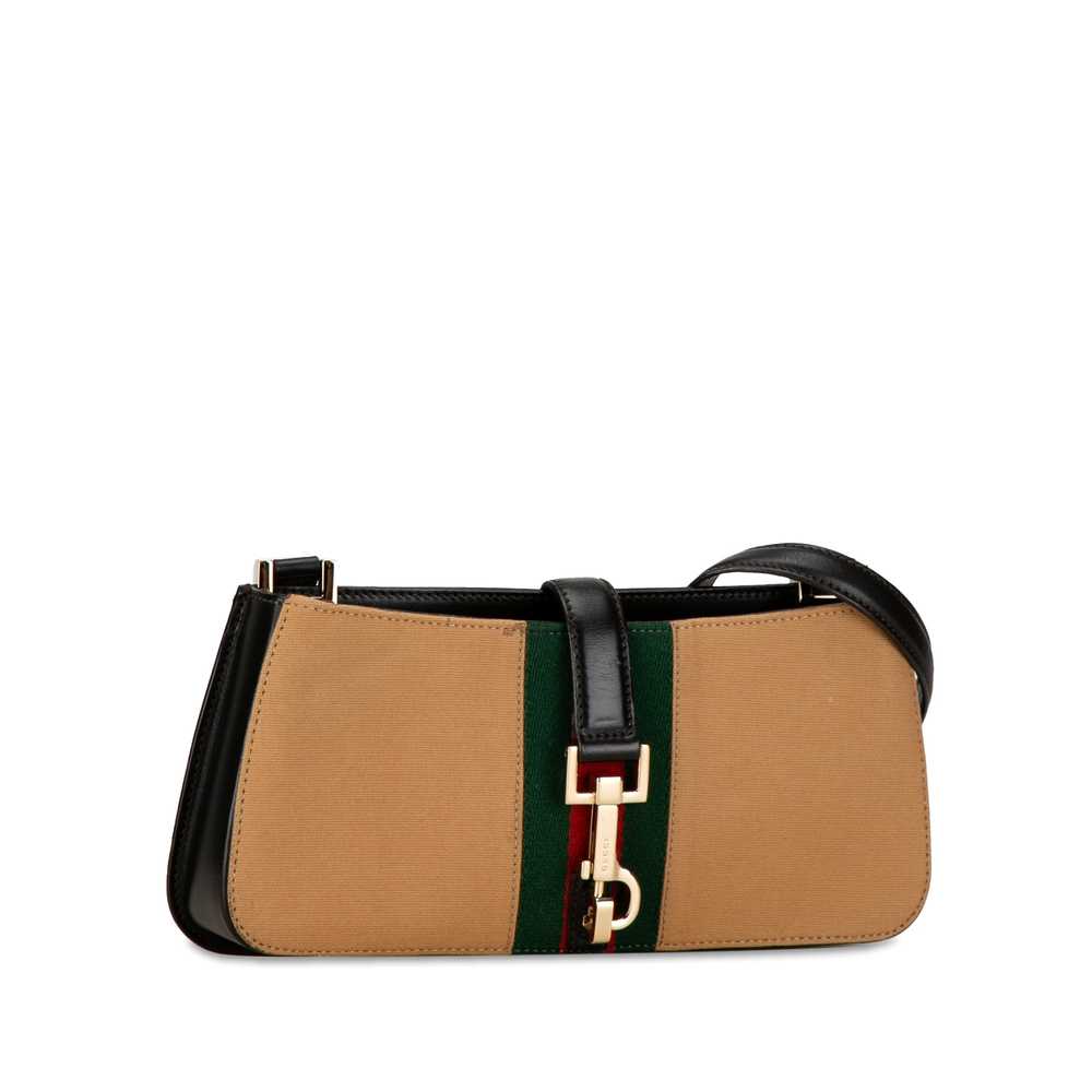 Tan Gucci Web Canvas Crossbody - image 2