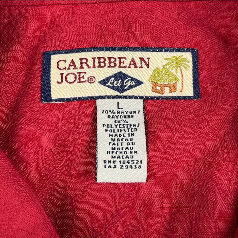 Caribbean Caribbean Joe Men's Red Hawaiian Shirt/… - image 4