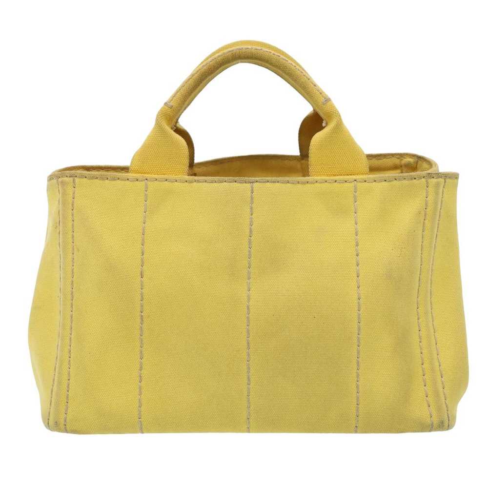 Prada PRADA Canapa PM Hand Bag Canvas 2way Yellow… - image 2