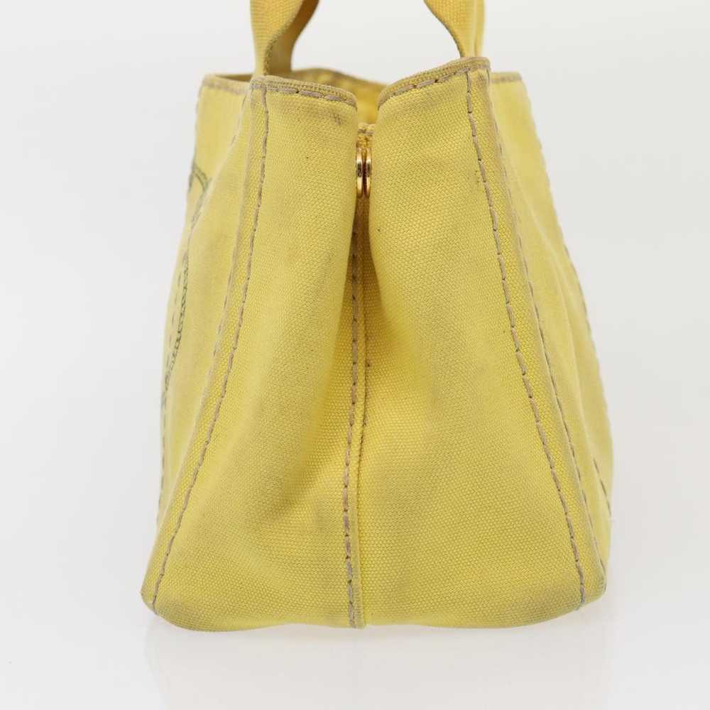 Prada PRADA Canapa PM Hand Bag Canvas 2way Yellow… - image 3