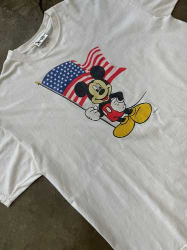 Vintage Vintage American Flag Mickey Mouse Tee Sz… - image 1