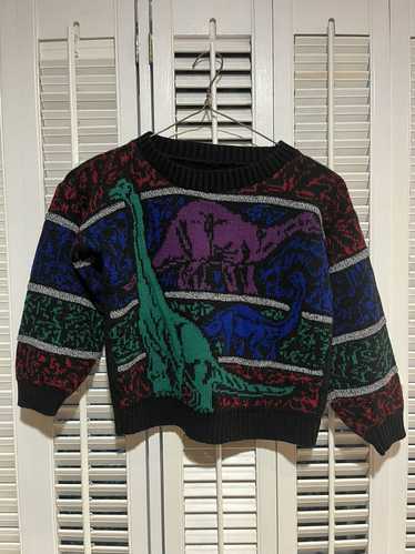 Streetwear × Vintage 80s Kids Dinosaur Sweater - image 1