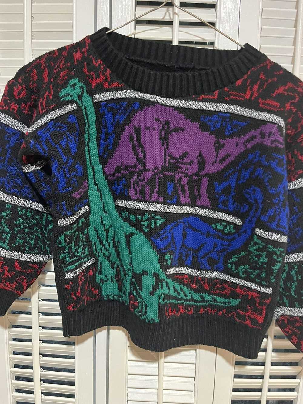 Streetwear × Vintage 80s Kids Dinosaur Sweater - image 3